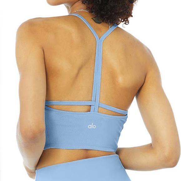 ALO | Light Blue Ribbed Top - Picture 2 of 10